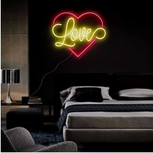Biz Bu İşin Keyif Kısmındayız Love Yazılı ve Şekilli Yazılı Neon Tabela