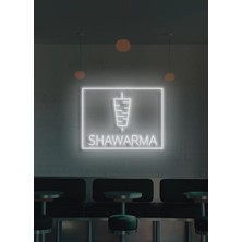 Biz Bu İşin Keyif Kısmındayız Shawarma Yazılı ve Şekilli Neon Tabela