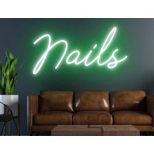 Biz Bu İşin Keyif Kısmındayız Nails Yazılı Neon Tabela