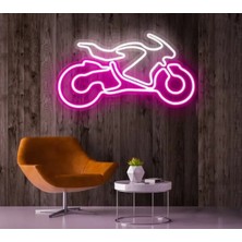 Biz Bu İşin Keyif Kısmındayız Rent A Carlara Özel Motor Figürlü Neon Tabela