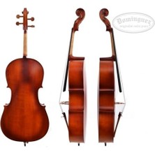 Dominguez DCR14NM Çello - 1/4 (Eğitim - Başlangıç Seviyesi) | Gül Ağacı (Rosewood) Görünümlü Bitiş, Abanoz Klavye ve Burgular, Küçük Müzisyenler Için Ergonomik Ölçü | Uyum: 1/4 (Çeyrek Boy) Çello