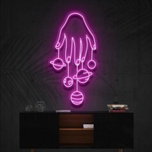 Biz Bu İşin Keyif Kısmındayız El Gezegenler Galaksi Figürlü Dekoratif Neon Tabela
