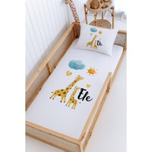 Lilabio %100 Pamuk Isme Özel Montessori Yatak Pike Seti 100X200 Zürafa