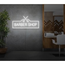 Biz Bu İşin Keyif Kısmındayız Barber Shop Yazılı ve Şekilli Neon Tabela