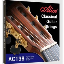 Alice AC138-N Klasik Gitar Tel Seti - Crystal Nylon (Profesyonel - Normal Tension) | Ultra Şeffaf Kristal Naylon Tizler