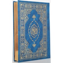 Kuranı Kerim Orta Boy Termo Deri Saks Mavi