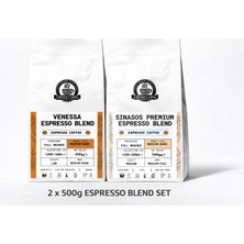Coffee Cappaespresso Çekirdek KAHVE|2X500 G|Orta-Aromatik|Gurme Seti