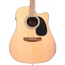 Almira F800N-CE Elektro Akustik Gitar (Orta Seviye - Cutaway Kasa) | Eşikaltı Manyetik Sistemi, Aktif 4-Band Eq, Geliştirilmiş Akustik Rezonans | Ölçüler: 41 Inç Standart Dreadnought