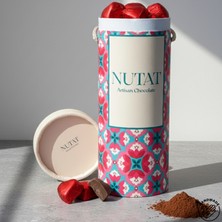 Nutat 700 gr Fındık Kremalı Kalp Sütlü Çikolata - Özel Tasarım Büyük Boy Silindir Kutu 🍫💎