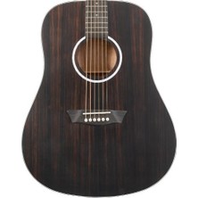 Washburn Dfed Deep Forest Ebony Akustik Gitar (Profesyonel - Dreadnought Kasa) | Egzotik Abanoz Üst Kapak, Okoume Arka ve Yanlar, Mat Bitiş, Derin ve Sıcak Ton | Ölçüler: 648 mm Skala Uzunluğu