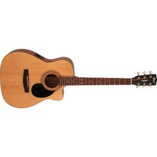 Cort Endonezya Cort AF515CEOP Elektro Akustik Gitar (Başlangıç/orta Seviye) | Konser Tipi Kesik Kasa (Cutaway), Dahili Preamp Sistemi ve Open Pore Doğal Bitiş