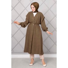 Md Beli Lastikli Uzun Tesettür Kap Tütün