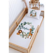 Lilabio %100 Pamuk Isme Özel Montessori Yatak Pike Seti 100X200 Safari
