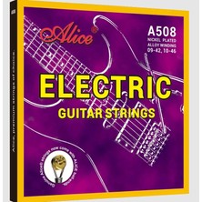 Alice A508-L Elektro Gitar Tel Seti - 10-46 Light (Eğitim - Manyetik Tepki) | Pürüzsüz Yüzey, Gelişmiş Manyetik Tepki, Uzun Süreli Akort Kararlılığı | Ölçü: .010 - .046 (6'lı Tam Takım Set)