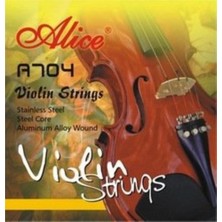 Alice A704 4/4 Keman Teli Takımı | Standart Boy Parlak ve Güçlü Ses