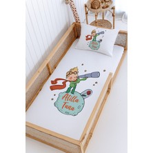 Lilabio %100 Pamuk Isme Özel Montessori Yatak Pike Seti 100X200 Küçük Prens