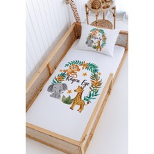 Lilabio %100 Pamuk Isme Özel Montessori Yatak Pike Seti 100X200 Safari