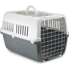 Snmswrld Beeztees Köpek Veya Kedi Taşıma Kabı, Çift Girişli, Gri/beyaz, 55X35X34CM