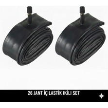 Güçlü Bisiklet Motosiklet 26 Jant Iç Lastik 2'li Set - 26X1.75 / 2.125 Uyumlu - Oto Kalın Sibop 2 Adet Bisiklet Iç Lastiği