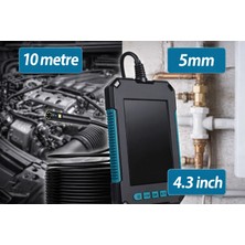 Nivego Monitörlü Kameralı Ekran 10 mt x 5.5 mm 4.3 Inç Çift Görüntülü Hafıza Kart Destekli Sert Kablo Yılan Endoskop Kamera