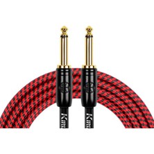 Kirlin Kırlın IW-241BCG-3M-RDB Dokuma Enstrüman Kablosu (3 Metre) | Kırmızı-Siyah Örgü Kılıf ile Üstün Mekanik Dayanıklılık ve Net Tonlar