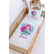 Lilabio %100 Pamuk Isme Özel Montessori Yatak Pike Seti 100X200 Deniz Kızı