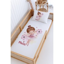 Lilabio %100 Pamuk Isme Özel Montessori Yatak Pike Seti 100X200 Balerin