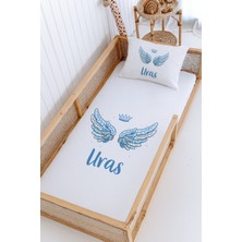 Lilabio %100 Pamuk Isme Özel Montessori Yatak Pike Seti 100X200 Melek