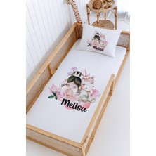 Lilabio %100 Pamuk Isme Özel Montessori Yatak Pike Seti 100X200 Prenses ve Unicorn