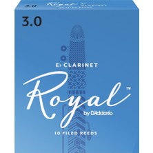D'addario RBB1030 Royal Eb Klarnet Kamışı No: 3.0 (Profesyonel) - 10'lu Paket | Küçük Klarnet Için Dosyalı (Filed) Kesim ve Kararlı Tını