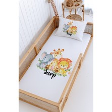 Lilabio %100 Pamuk Isme Özel Montessori Yatak Pike Seti 100X200 Safari