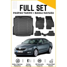 Skoda Octavia 2017 Model Birebir Uyumlu Bagaj Havuzu+Paspas Seti