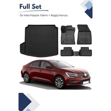 Renault Megane 4 Sedan 2022-2023-2024-2025 Model Tam Uyumlu Paspas+Sol Cepli Bagaj Havuzu Seti