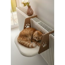 Missidea Kalorifer Petek Radyatöre Asılabilen Peluş Kedi ve Köpek Yatağı Evcil Hayvan Yatağı Beyaz