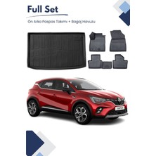 Renault Captur 2022 Model Tam Uyumlu Paspas+Alt Bagaj Havuzu Seti
