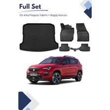Seat Ateca 4x2 2018-2019-2020-2021-2022 Model Tam Uyumlu Paspas+Bagaj Havuzu Seti
