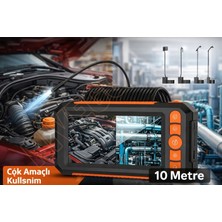 Nivego Monitörlü Kameralı Ekranlı Su Geçirmez 1080P 10 mt 5 mm Sert Kablo- Yılan Endoskop Kamera 5 mm 4.3 Inc