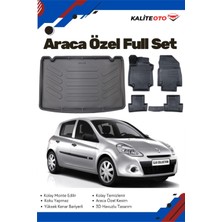 Renault Clio 3 Hatchback 2007-2008-2009-2010-2011-2012 Model Yumuşak Paspas+Bagaj Havuzu Seti