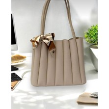 Fular Detaylı Yavrulu Omuz ve Kol Çantası