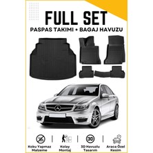Mercedes C Seri W204 Plastik Takımli 2011-2012-2013 Model Birebir Uyumlu Bagaj Havuzu+Paspas Seti