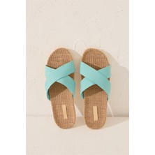 Women Secret Turkuaz Bantlı Plaj Terliği