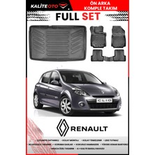 Renault Clio 3 Hatchback Kancasız Model 2012 Model 4d Bagaj ve Pro Serisi Havuzlu Paspas Takımı