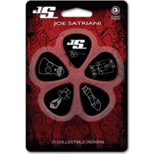 Planet Waves 1CBK4-10JS Joe Satriani Orta (Medium) Gitar Penası - Siyah (10'lu Paket) | Imza Serisi, Mat Yüzey, Dengeli Sertlik ve Profesyonel Kontrol