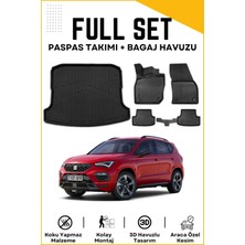 Seat Ateca 4x4 2021 Model Birebir Uyumlu Bagaj Havuzu+Paspas Seti