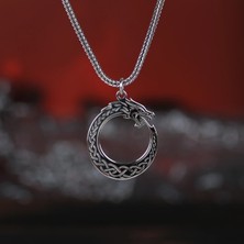 DMR Elegance 925 Ayar Ouroboros Mitolojik Gümüş Kolye