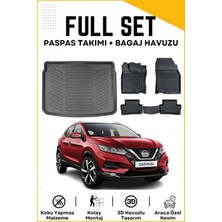 Nissan Qashqai 2016 Model Üst Birebir Uyumlu Bagaj Havuzu+Paspas Seti