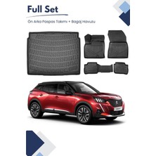 Peugeot 2008 Elektirikli 2021 Model Tam Uyumlu Paspas+Üst Bagaj Havuzu Seti