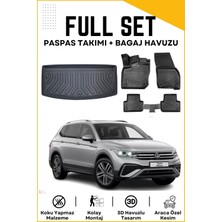 Volkswagen Tiguan All Space 7 Koltuk 2023-2024-2025 Model Birebir Uyumlu Bagaj Havuzu+Paspas Seti