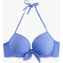 Koton Boyundan Bağlamalı Fiyonklu Destekli Bikini Üstü