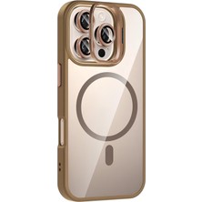 Velvoria iPhone 13 Pro Max 6.7" Cyrenn Magsafe Kılıf + Lens Koruyucu Kum Beji